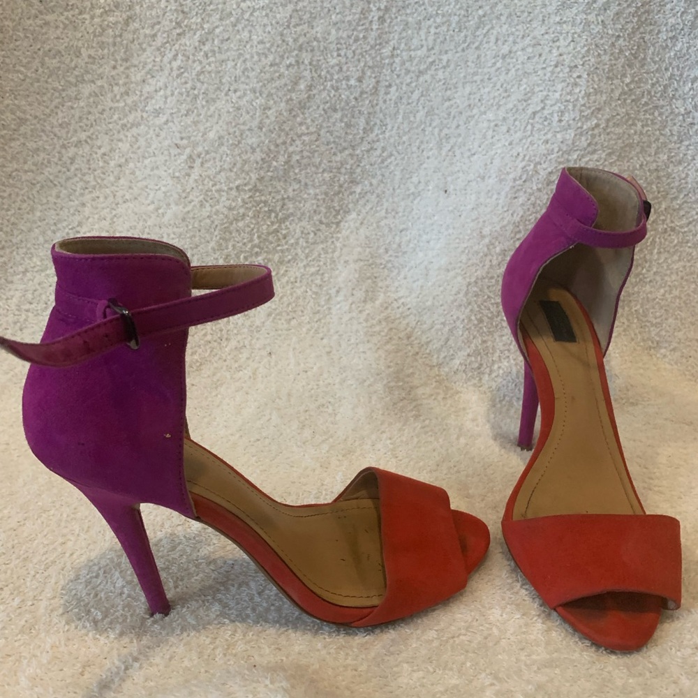 Stylish Red and Purple Women's Heels